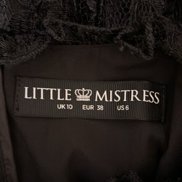 BNWOT Little Mistress black lace midi dress - US size 6 / UK size 10 - Picture 6 of 9